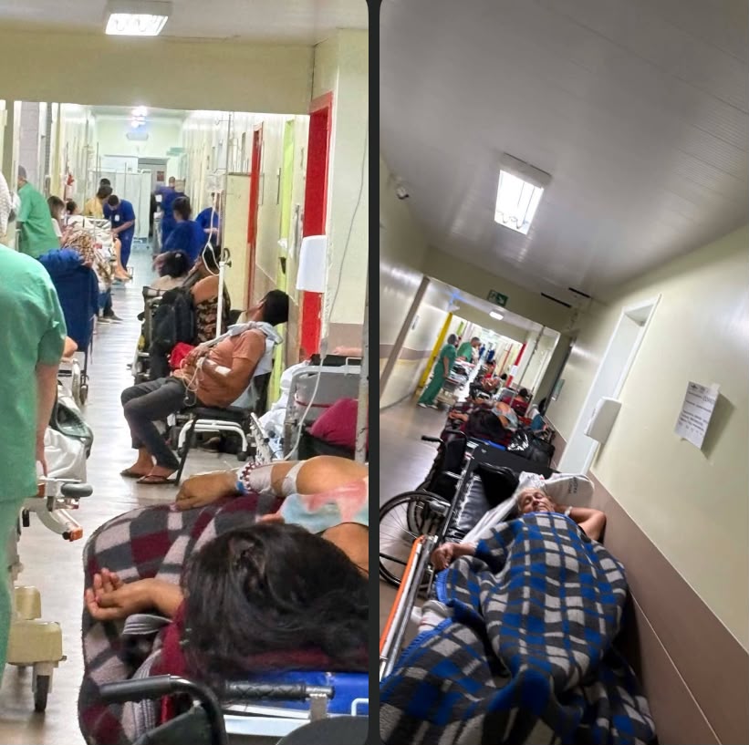 Corredores tomados por pacientes: superlotação volta a preocupar no Hospital Municipal de Foz