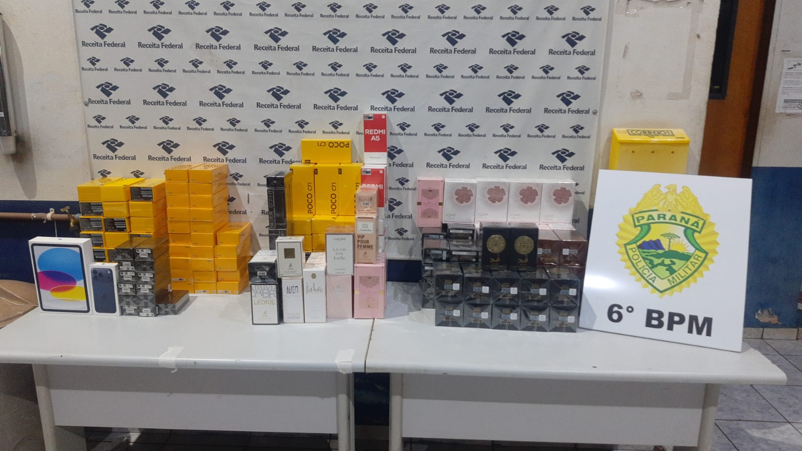 Fiscalização intercepta eletrônicos e perfumes irregulares vindos de Foz do Iguaçu
