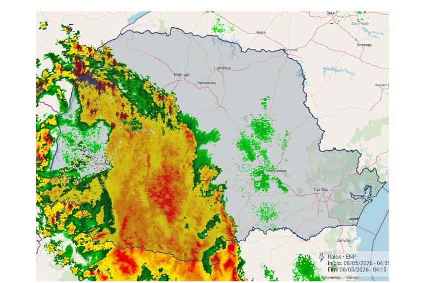 Ciclone provoca temporais, ventos fortes e queda brusca nas temperaturas no Oeste do Paraná