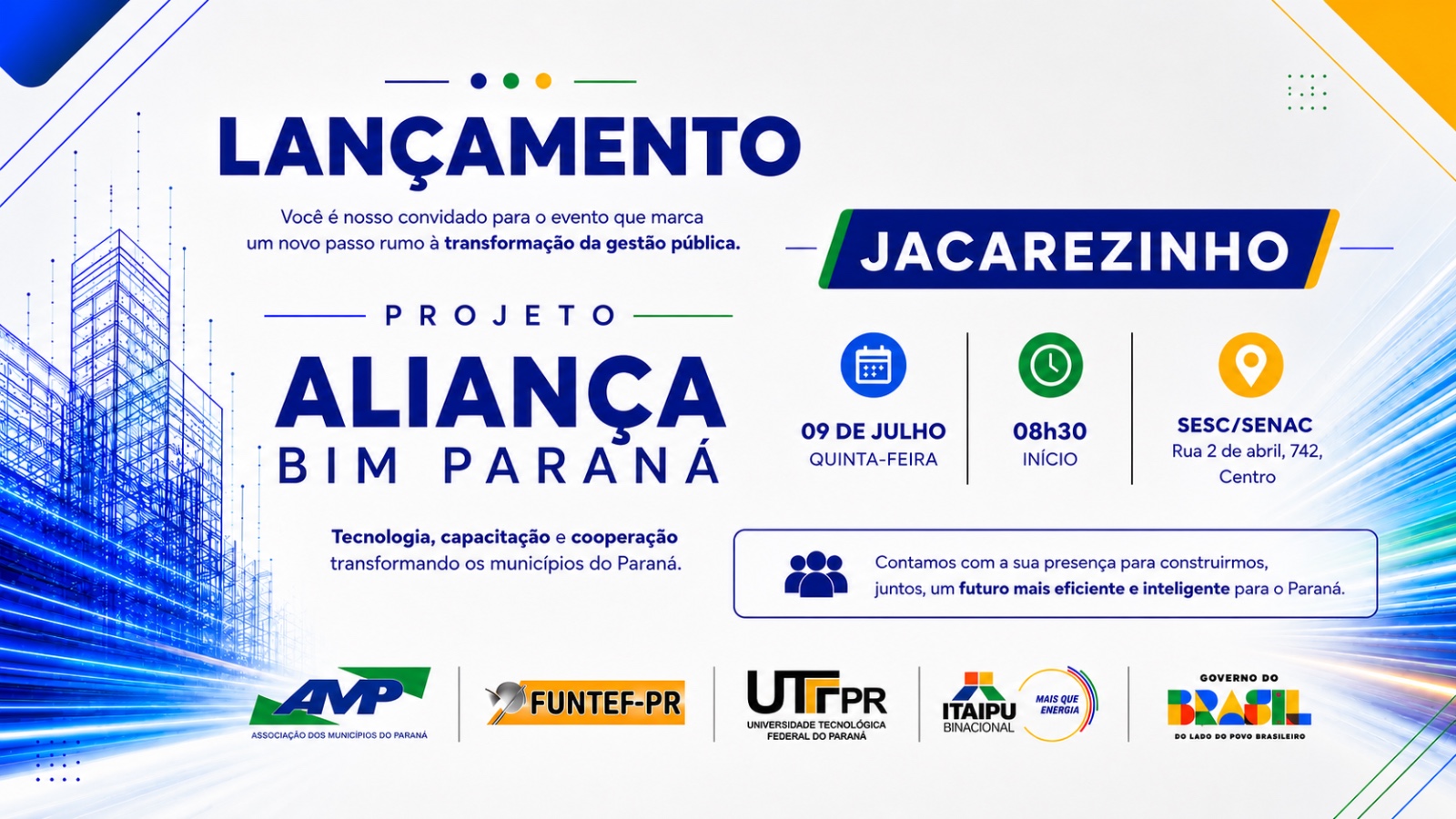 Prefeituras da Amunorpi e Amunop que integram o convênio firmado entre AMP, Itaipu e UTFPR recebem computadores no dia 09/07, em Jacarezinho