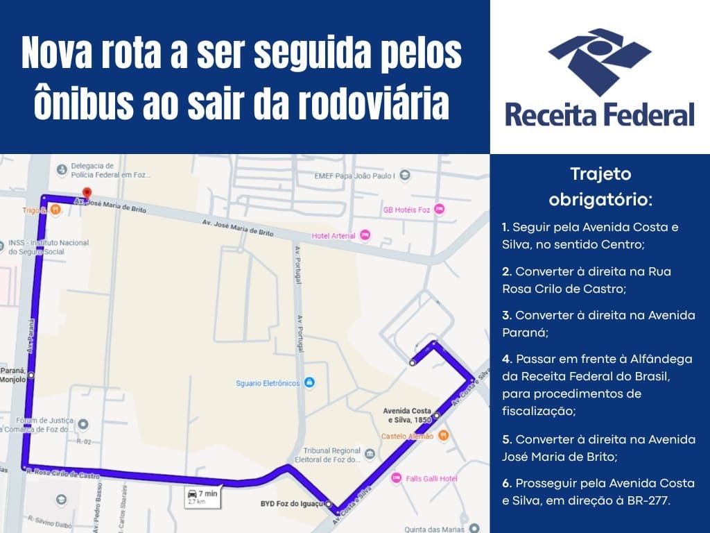 Turismo de Foz apoia nova rota de fiscalização da Receita Federal para ônibus interestaduais