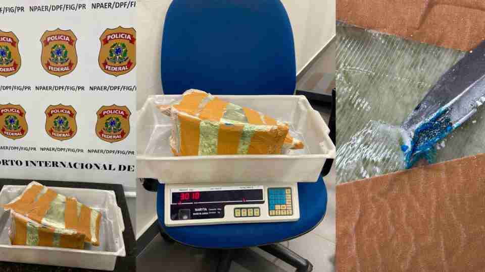 Jovem é preso com 3 kg de cocaína presos ao corpo no Aeroporto de Foz