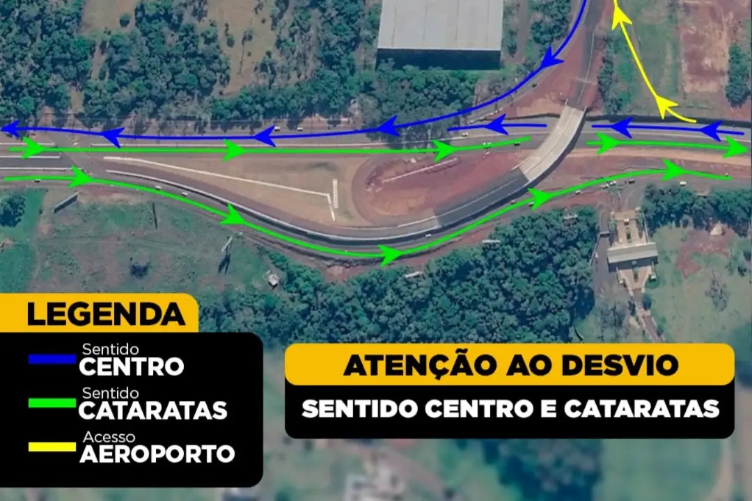 Rodovia das Cataratas terá mudança no trânsito a partir desta terça-feira