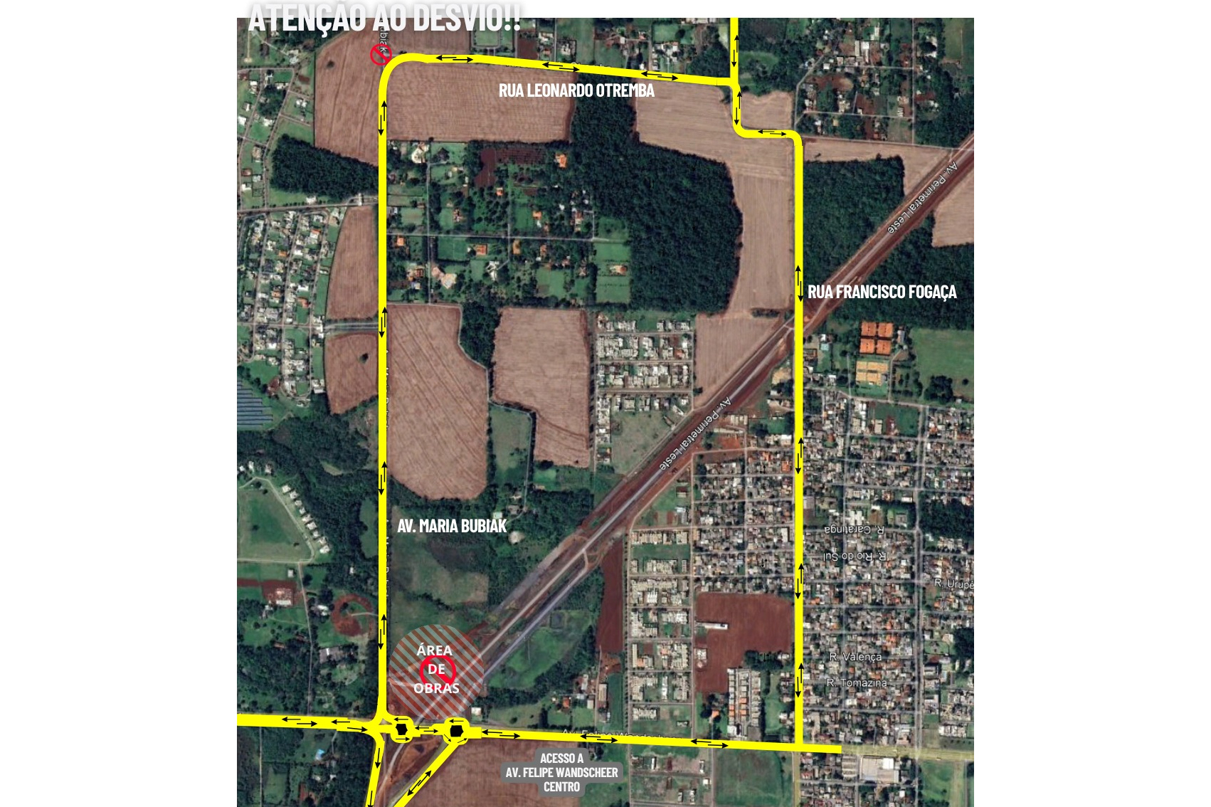 Perimetral Leste de Foz do Iguaçu terá nova interdição em rua municipal