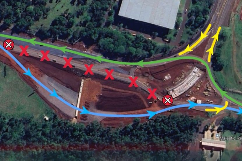 Duplicação da BR-469 tem alteração de tráfego no acesso ao aeroporto de Foz do Iguaçu
