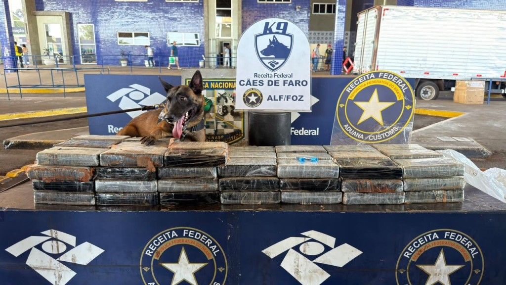 Droga avaliada em R$ 7 milhões é apreendida em fiscalização na Ponte da Amizade