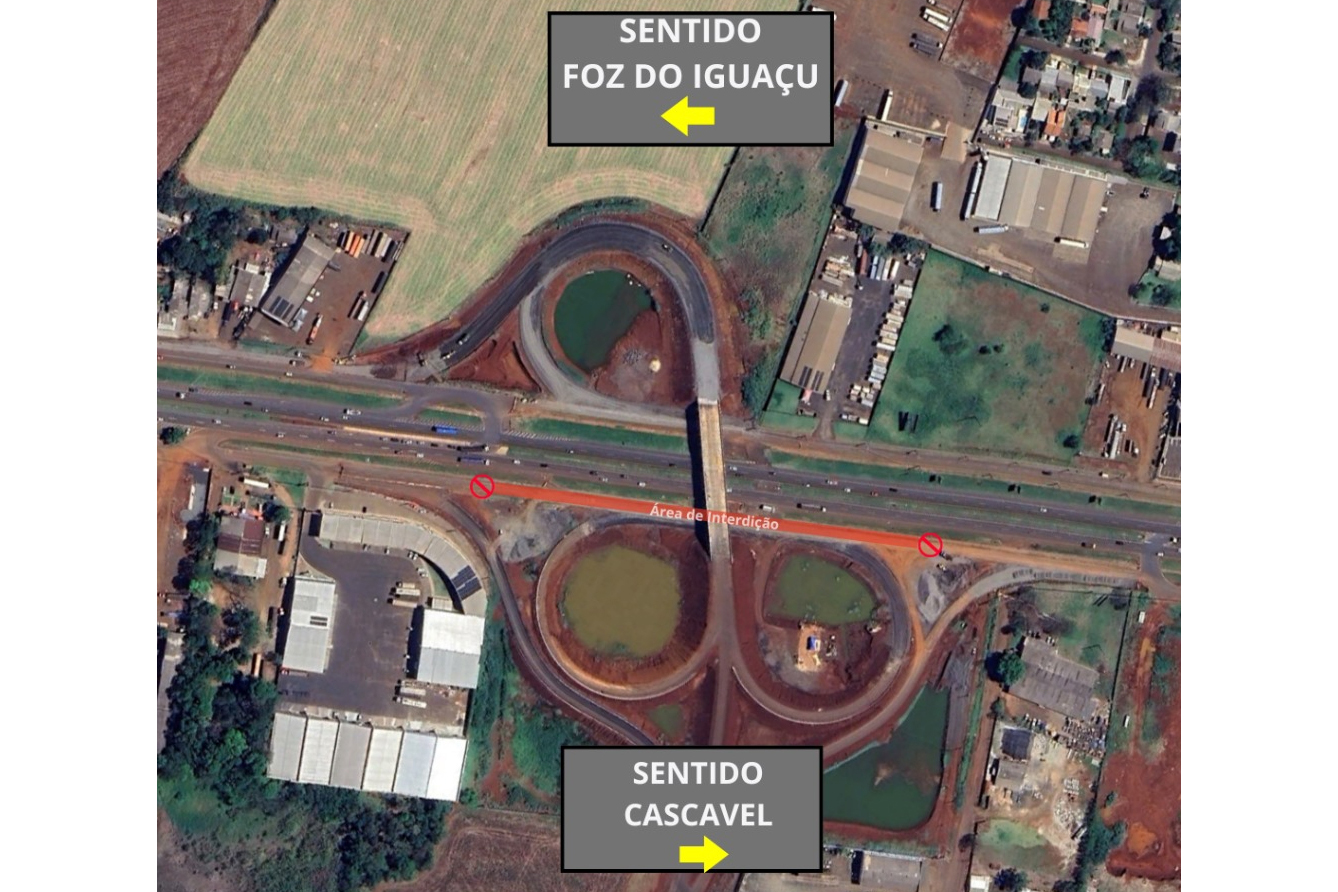 Via marginal da BR-277 em Foz do Iguaçu será interditada a partir de segunda-feira